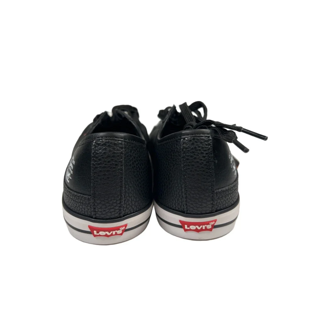 Levi's Women's Black/White Pebbled Comfort Insole Low Top Lace Up Sneakers - 11